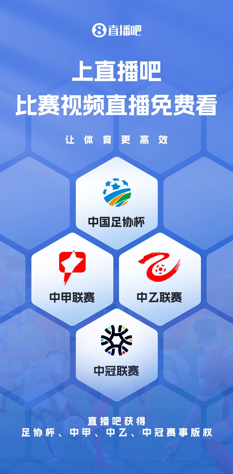 官宣！直播吧獲足協(xié)杯、中甲、中乙、中冠賽事版權(quán)，免費視頻直播