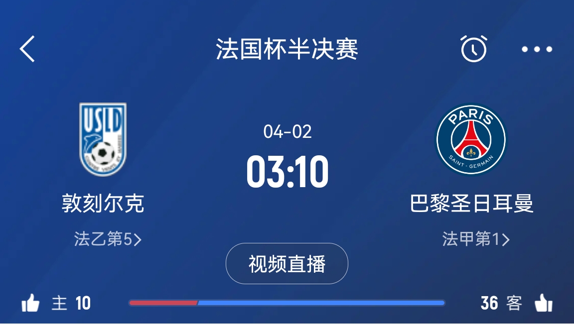 繼續(xù)大撤退？法國(guó)杯半決賽敦刻爾克挑戰(zhàn)巴黎，此前連續(xù)逆轉(zhuǎn)法甲隊(duì)